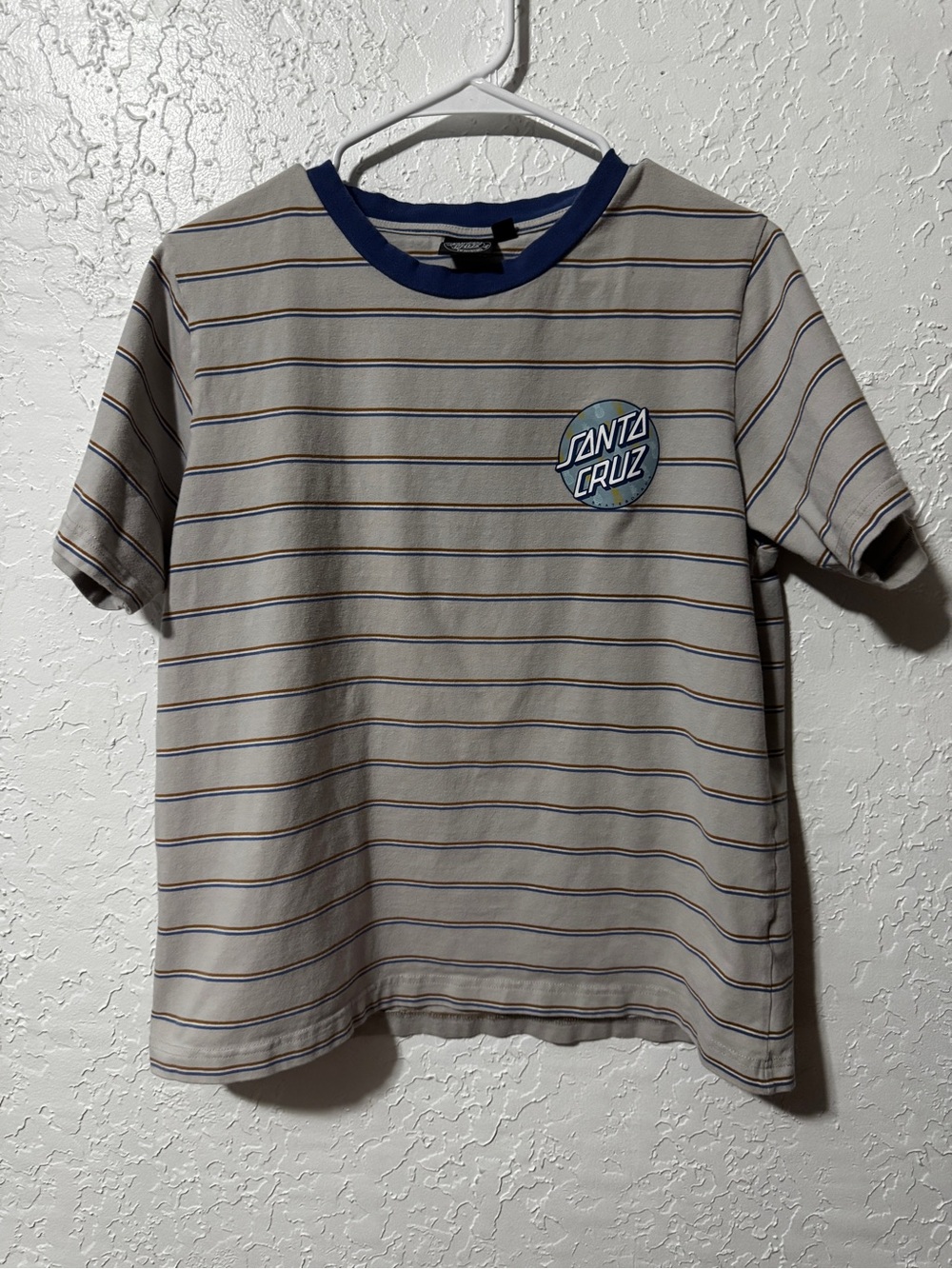 Santa Cruz Horizontal Striped Skater Shirt Logo Skateboard